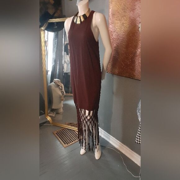 Zara 100% Cotton Fringed Maxi Dress - Picture 2 of 9